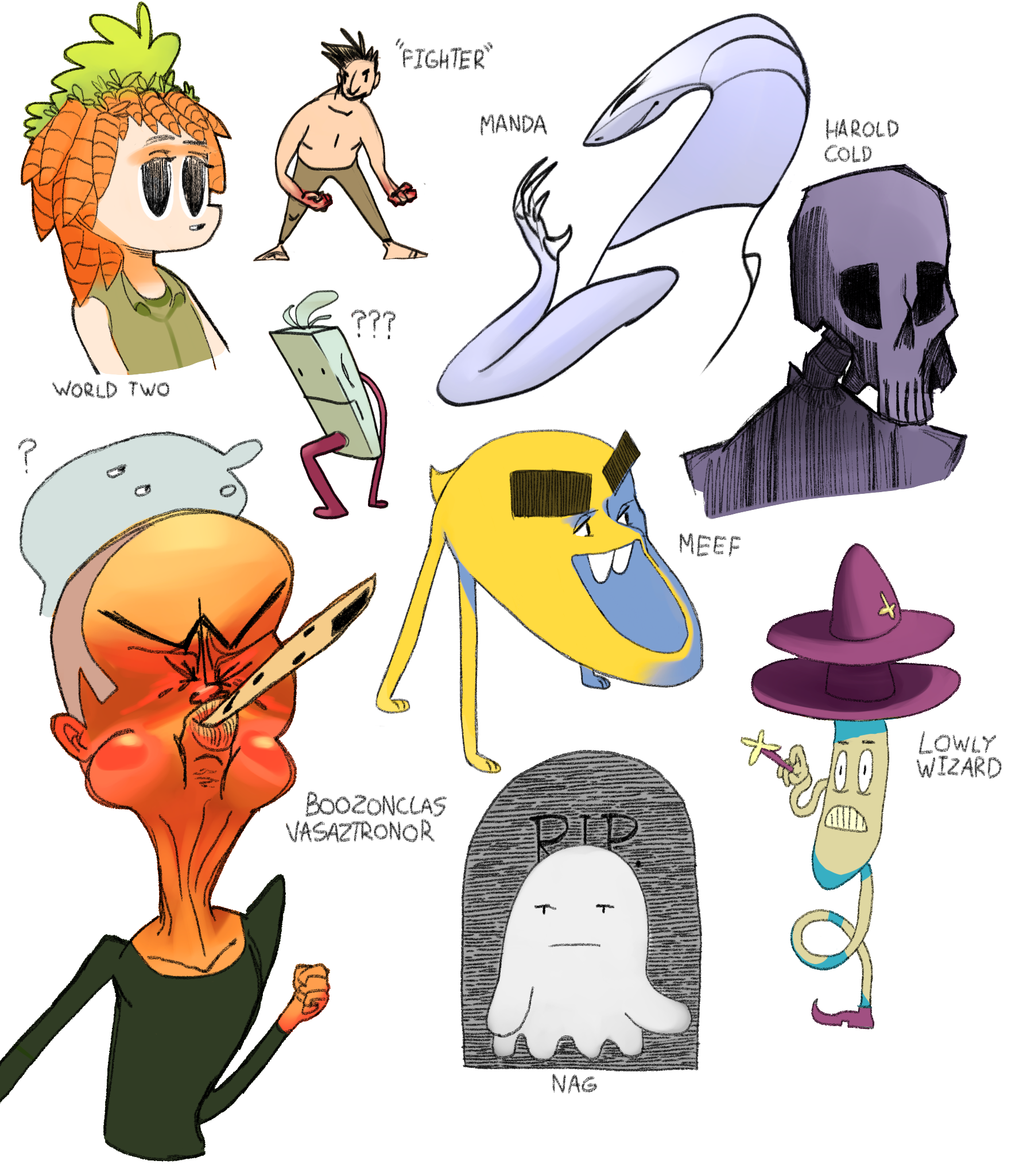 artwork: spash characters